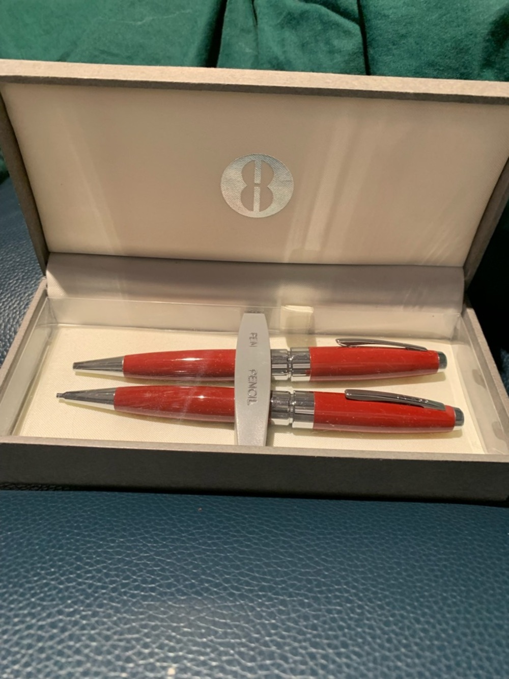 Vintage Bill Blass Red Ballpoint & Mechanical Pencil Set